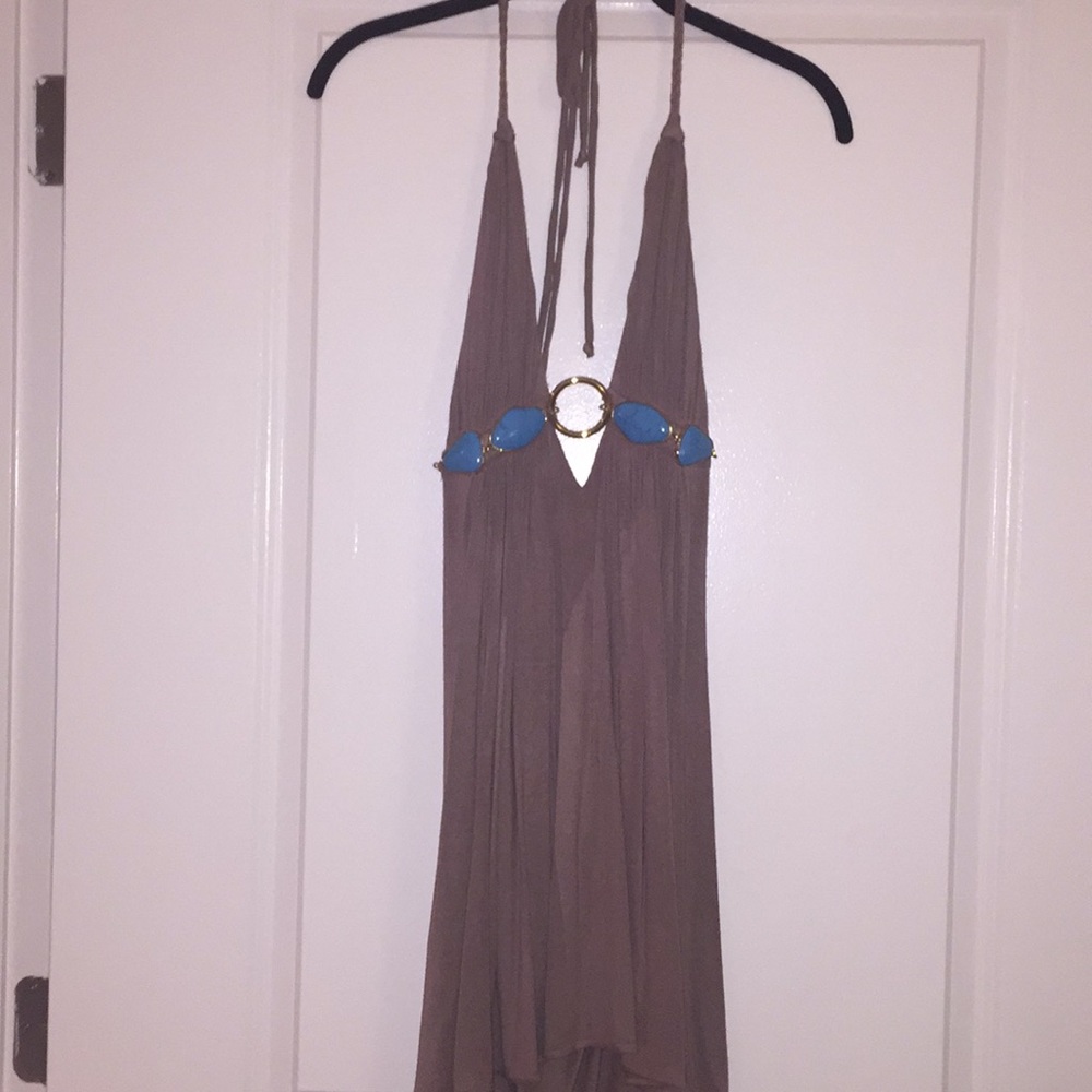 Sky halter dress